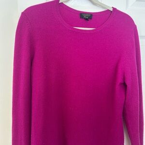 Charter Club 100% Cashmere Crewneck Sweater Bright Magenta Large